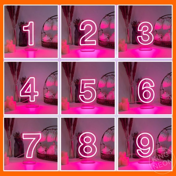 NUMEROS LED DE MESA INALAMBRICOS - MiniCarteles de Neon