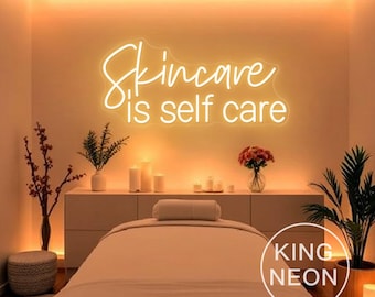 Skincare Is Self Care LED Neon Sign, Beauty Salon Decor