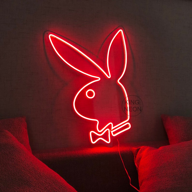 Rabbit Bunny Play Boy Playboy Magazine Neon Signs Wall Art | Etsy