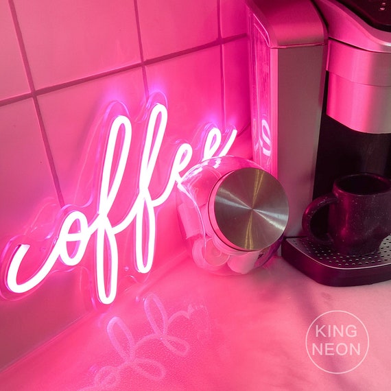 Coffee Sign,cafe Shop Signage,neon Sign Bedroom,acrylic Flex Led Custom,pink  Light Wall Decor,shop Sign,christmas Gift Home Wall Decor Sign 