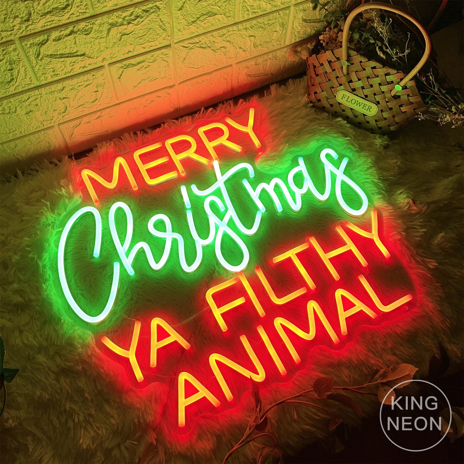 Merry Christmas Ya Filthy Animal Neon Sign Lightcustom Neon - Etsy