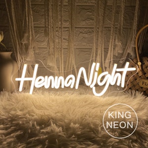 Henna noite led sinal de néon, personalizado turco casamento nupcial chuveiro luz néon despedida de solteira festa de noivado pano de fundo decoração presente para o casal