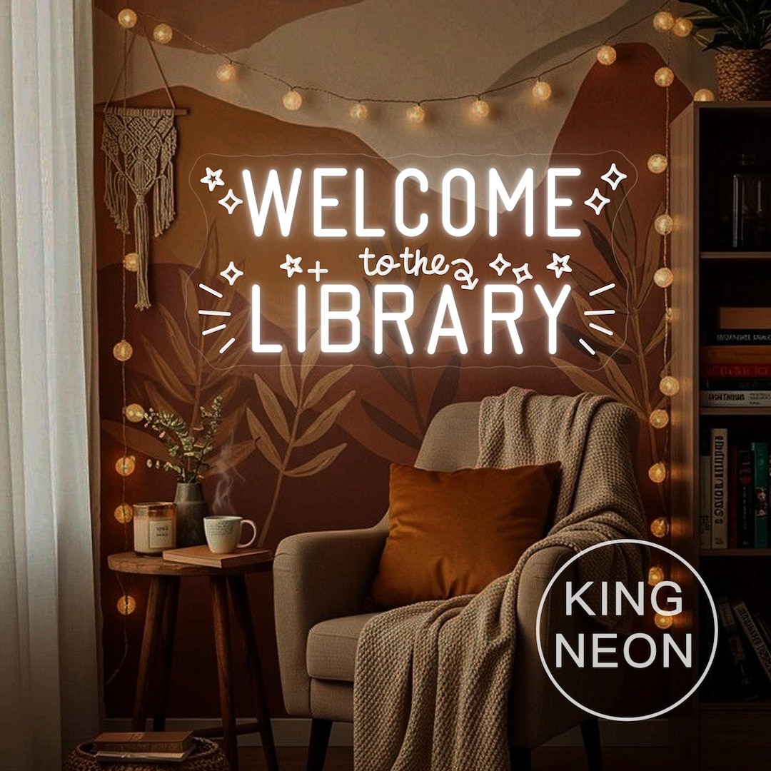 Welcome to the Library LED Neon Sign, Reading Room Decor - Etsy