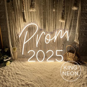Prom 2025 LED Neon Sign, Custom Grad Dance School Prom Night 2025 Party Neon Light Wall Decor Classe de 2025 Formatura, Presente para Graduados