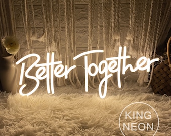 Better Together Neon Sign, Custom Wedding LED Neon Light Home Wall Decor Wedding Engagement Achtergrond Party Wanddecoratie Gepersonaliseerde Gift