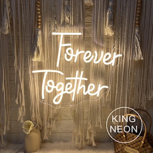 Forever Together Neon Sign, Custom Wedding LED Neon Light,Minimalist Wedding Party Wall Backdrop Decor Wedding Welcome Sign,Engagement Gifts