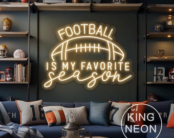 Football Is My Favorite Season LED Neon Sign, Teen Boy Room Decor