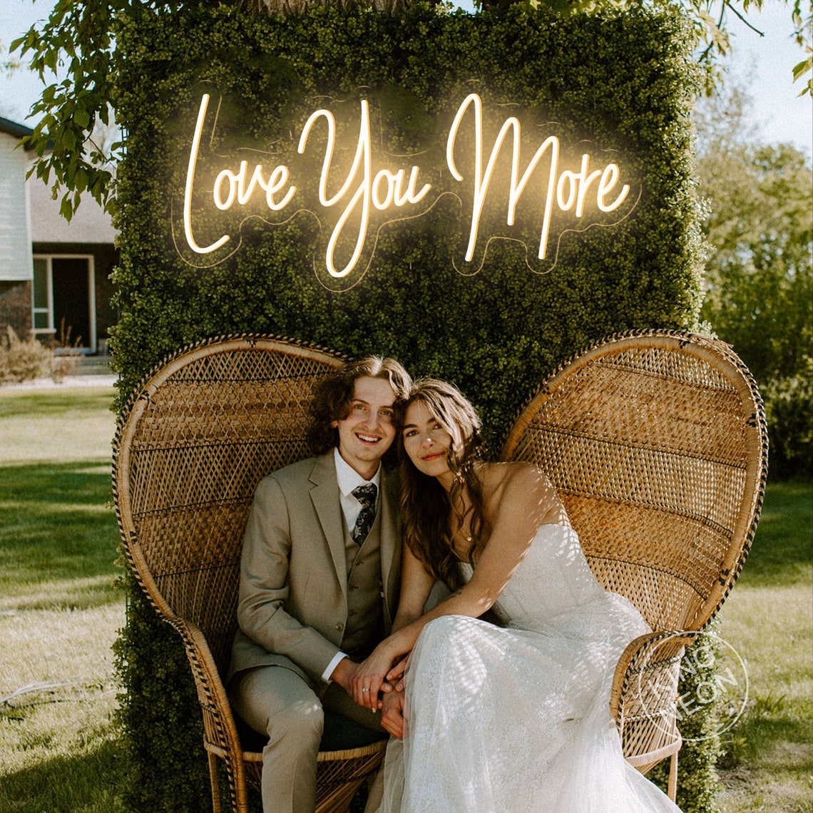 Love You More Neon Wedding Neon Sign Engagement Gift Party image 2