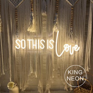 So This Is Love Neon Sign, Custom Wedding LED Neon Light Sign Home Wall Decor, Wedding Engagement Party Backdrop Decor Art, Gift For Lover