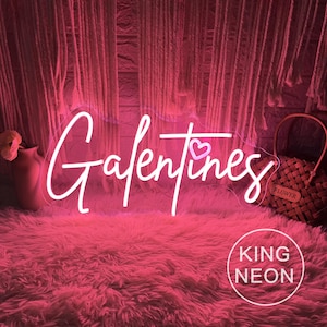 Placa de néon LED Galentines, luz de néon personalizada feliz dia das Galentine, festa de meninas e amigos, decoração de festa de dia dos namorados, presente