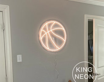 Basketball Neon Sign,LED Sign for Home Bedroom Wall Decoration,Teens Room Wall Decor,Boy's Room Neon Decor,Personalized Gifts for Boyfriend