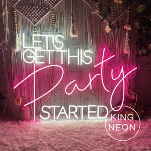 Laten we beginnen neonreclame, custom bruiloft led-neonlicht huis muur tuin verjaardag halloween kerstfeest decor cadeau