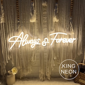 Always & Forever Neon Sign, Custom Wedding LED Neon Light, Minimalist Wedding Anniversary Party Decor Wedding Welcome Sign, Engagement Gifts