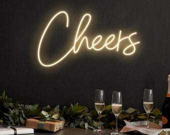 Cheers/Cheers!,Wedding neon sign,Bar Sign,Custom Neon Sign,Home Bar Pub Party Room Wall Decor,Champagne beer LED Decorations Club Signage