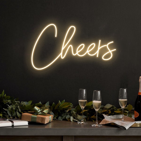 Cheers/Cheers!,Wedding neon sign,Bar Sign,Custom Neon Sign,Home Bar Pub Party Room Wall Decor,Champagne beer LED Decorations Club Signage