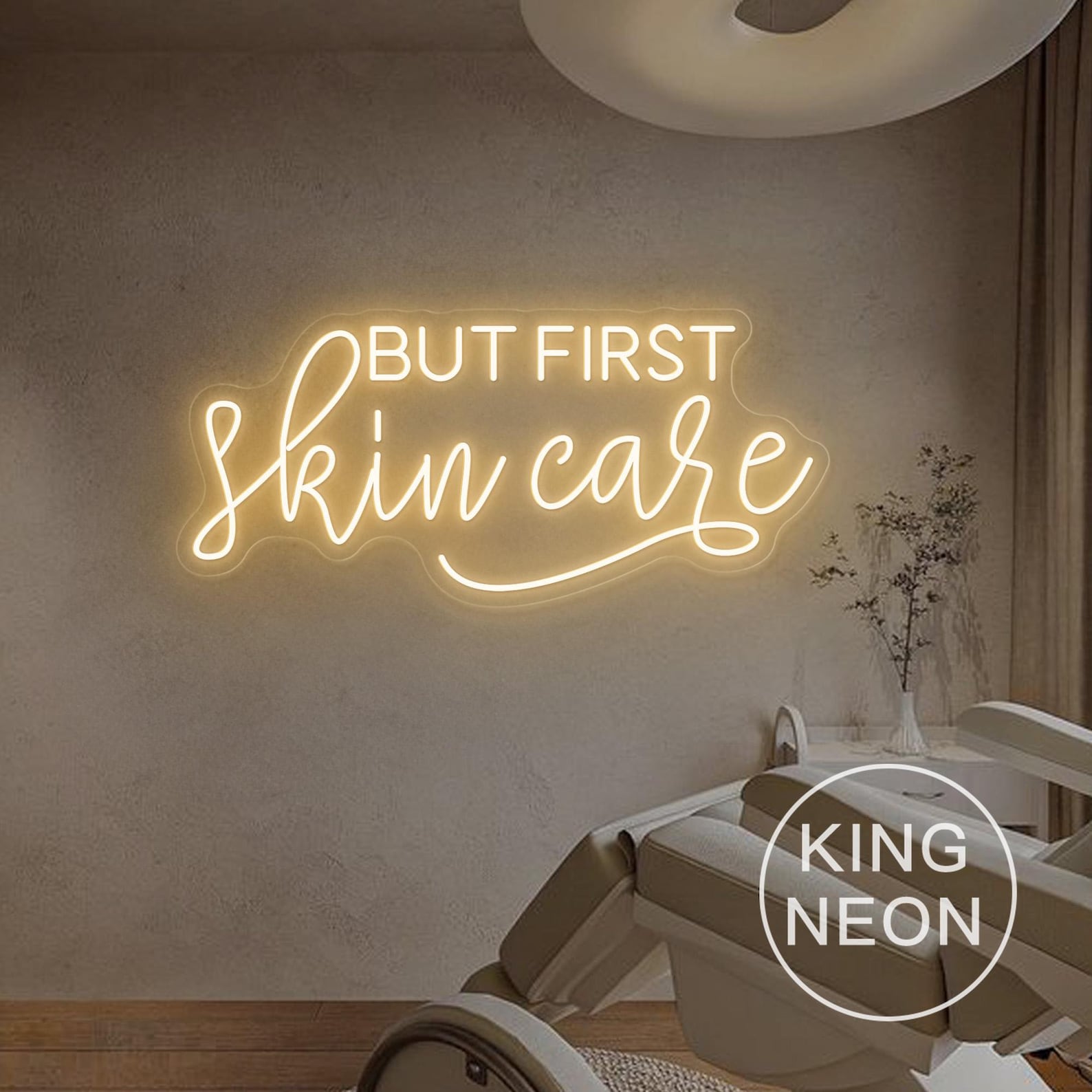 But First Skin Care Neon Sign, Custom Beauty Salon Medspa Skincare Room ...