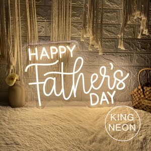 Letrero de neón LED "Feliz Día del Padre", letrero de neón LED personalizado para fiesta del Día del Padre, decoración de pared para el hogar, regalo para papá.