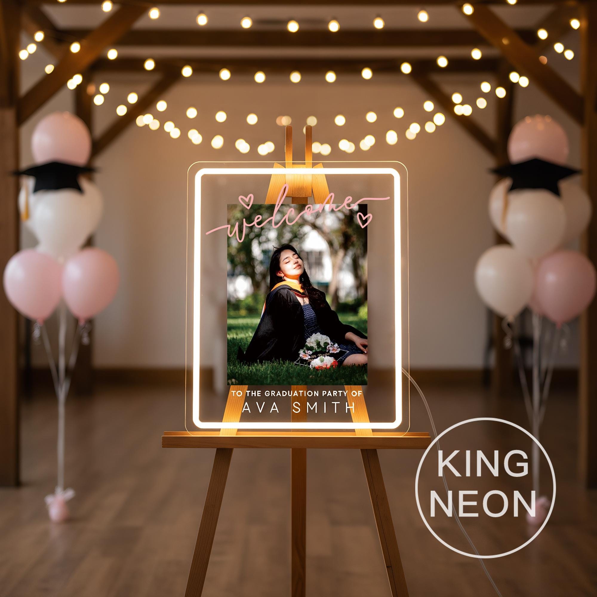 Custom Graduation Party Neon Sign, UV Printed Photo Neon Light, Grad ...