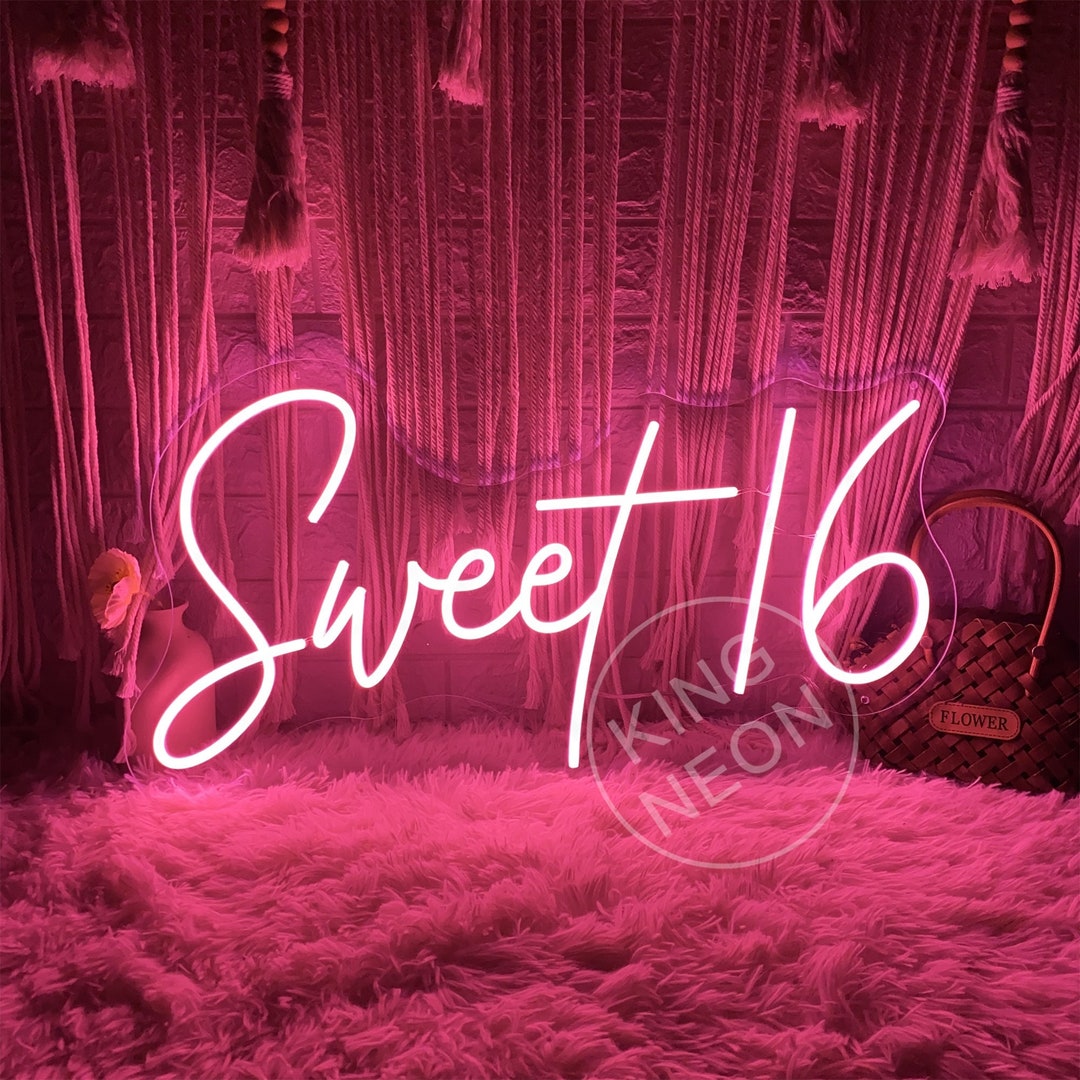 Sweet 16 Neon Sign,16th Birthday Party Neon Decor,quinceanera Neon