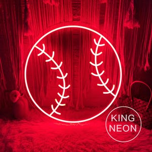 Baseball LED Neon Sign, Custom Baseball Boy&#39;s Bedroom Neon Light Nursery Home Game Room Wall Birthday Party Decor Gift For Kid Baseball Gift