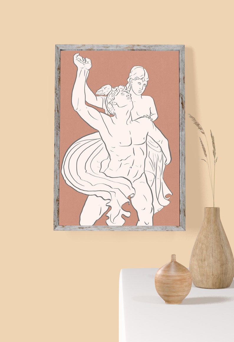 Hermes Sculpture Printable Wall Art , Rome Statue, Aesthetic Room Decor, Greek Mythology Art, Hermes Artwork, Bust Statue, Marble Print image 5