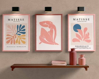 Set of 3 Matisse Printable Room Decor, Henri Matisse Wall Art, Room Poster Print set, Wall art Set Gift, Gallery wall set, Painting Art,