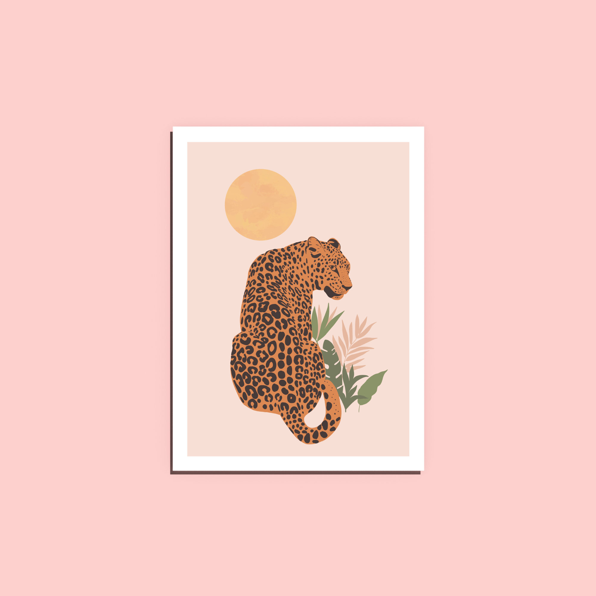 Leopard Printable Wall Decor, Boho Leopard Mid Century Frame, Animal Prints, Leopard Art Instant Download, Leopard Prints Gift Decor