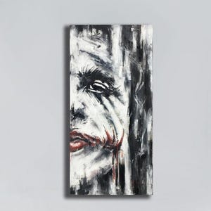 Heath Ledger Joker oil Painting, joker wall art, Comics art