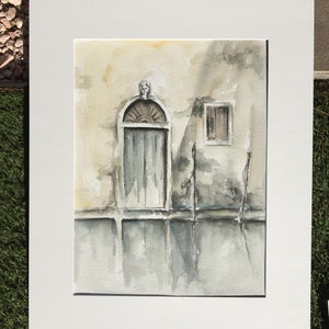 Venice Watercolor Painting, Original Wall Art, architecture aquarelle art