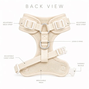 Neoprene No Pull Dog Harness | Adjustable Padded Vest with Dual Leash Clips | Soft Mesh Breathable Everyday Walking Gear Neutral Colors image 4