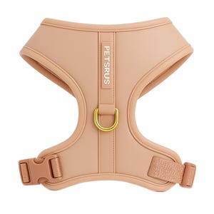 PETsRUS Rose Beige Dog Harness – No Pull Adjustable Neoprene Harness with Gold Clip – Soft Leather Look Vest for Small Medium Dogs USA