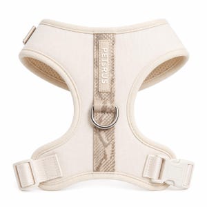 Neoprene No Pull Dog Harness | Adjustable Padded Vest with Dual Leash Clips | Soft Mesh Breathable Everyday Walking Gear Neutral Colors Ivory Snake