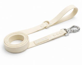 Ivory Cream PVC Dog Leash | Waterproof Off White Lead | Silver Failsafe Locking Carabiner | Odor Resistant 5ft Training Gear