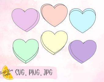 Blank Candy Heart SVG | Conversation Heart SVG | Valentines Day SVG | Candy Heart Cut File | Ready to add your own custom text!