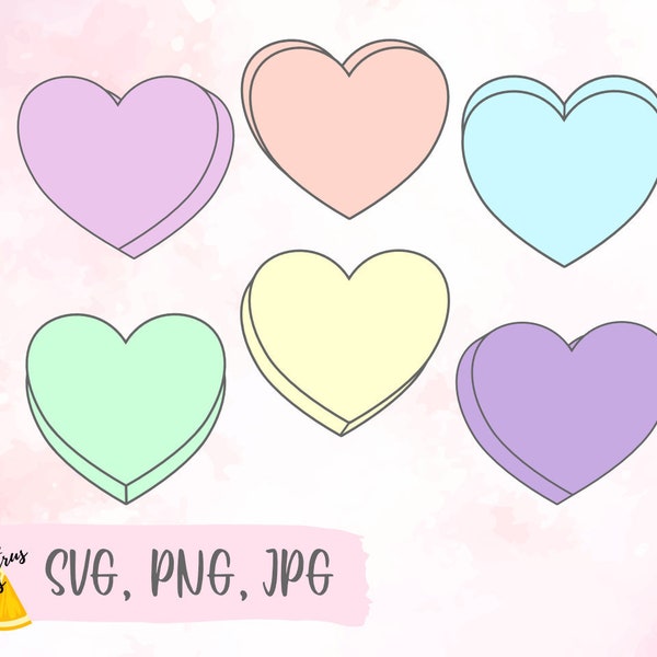 Blank Candy Heart SVG | Conversation Heart SVG | Valentines Day SVG | Candy Heart Cut File | Ready to add your own custom text!