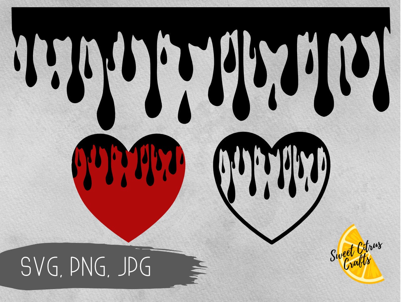 Dripping Heart SVG Drip SVG Paint Drip Heart SVG Drip Etsy
