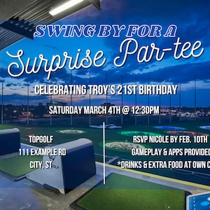 Topgolf Birthday Party Invitation, Surprise Party Invitation, Golf Pun Invitation