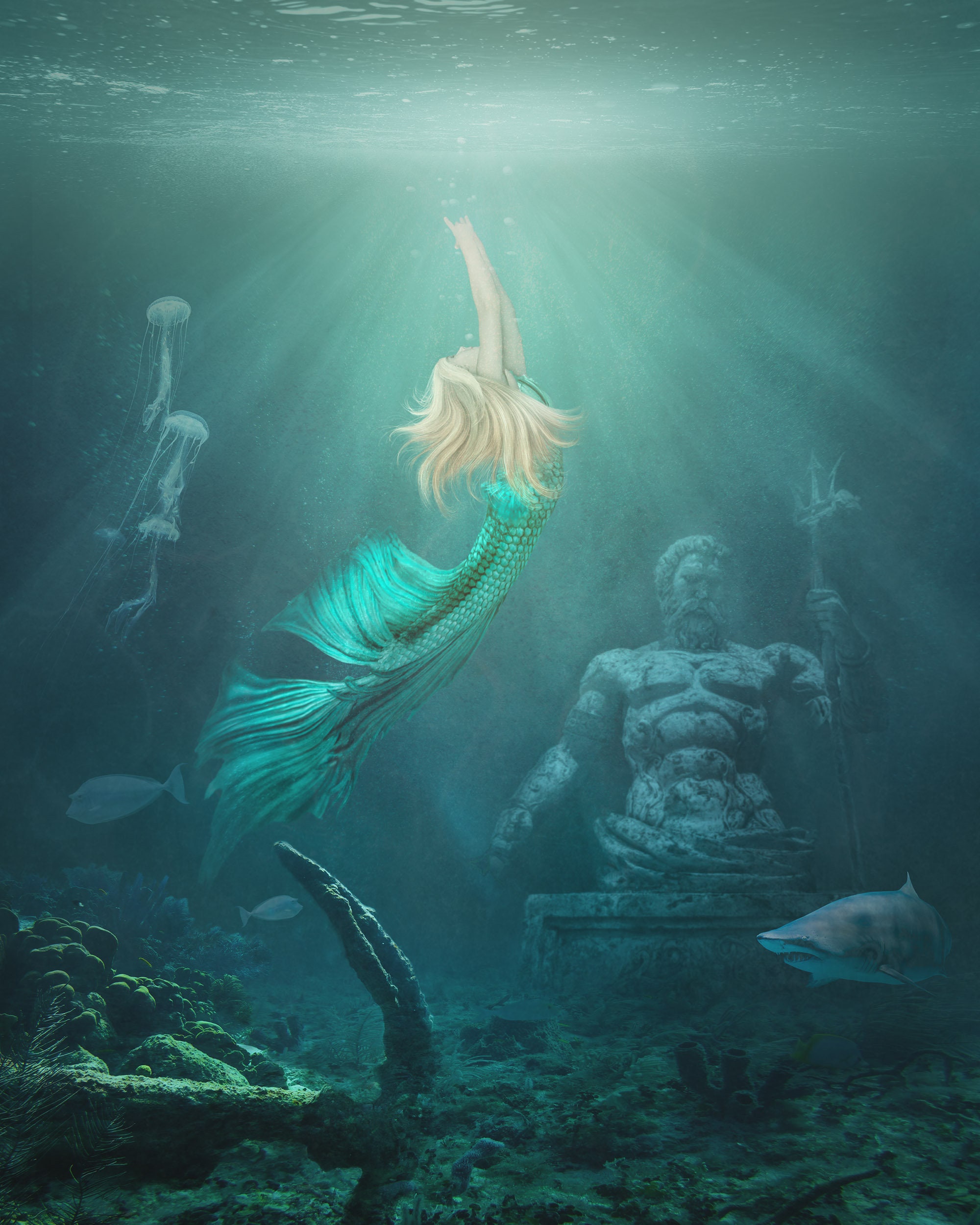 Digital Underwater Mermaid Background Digital Underwater - Etsy ...