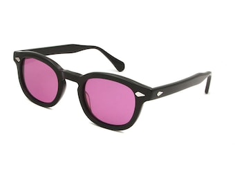Johnny Depp Sunglasses Tart Arnel Style 44 or 47 Black Purple Lenses