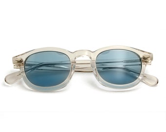 Johnny Depp Sunglasses Tart Arnel Style 44 or 47 Clear Crystal Blue Lenses