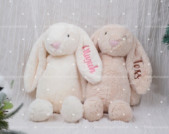 Lapin en peluche personnalisé : parfait pour les baby showers et les cadeaux de Pâques pour les nouveau-nés et les enfants