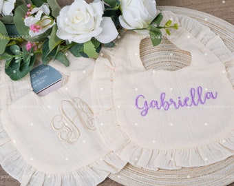 Cherished Memories: Personalized Muslin Cotton Baby Bibs for Your Little One's Precious Moments | Ideal Baby Shower Gift