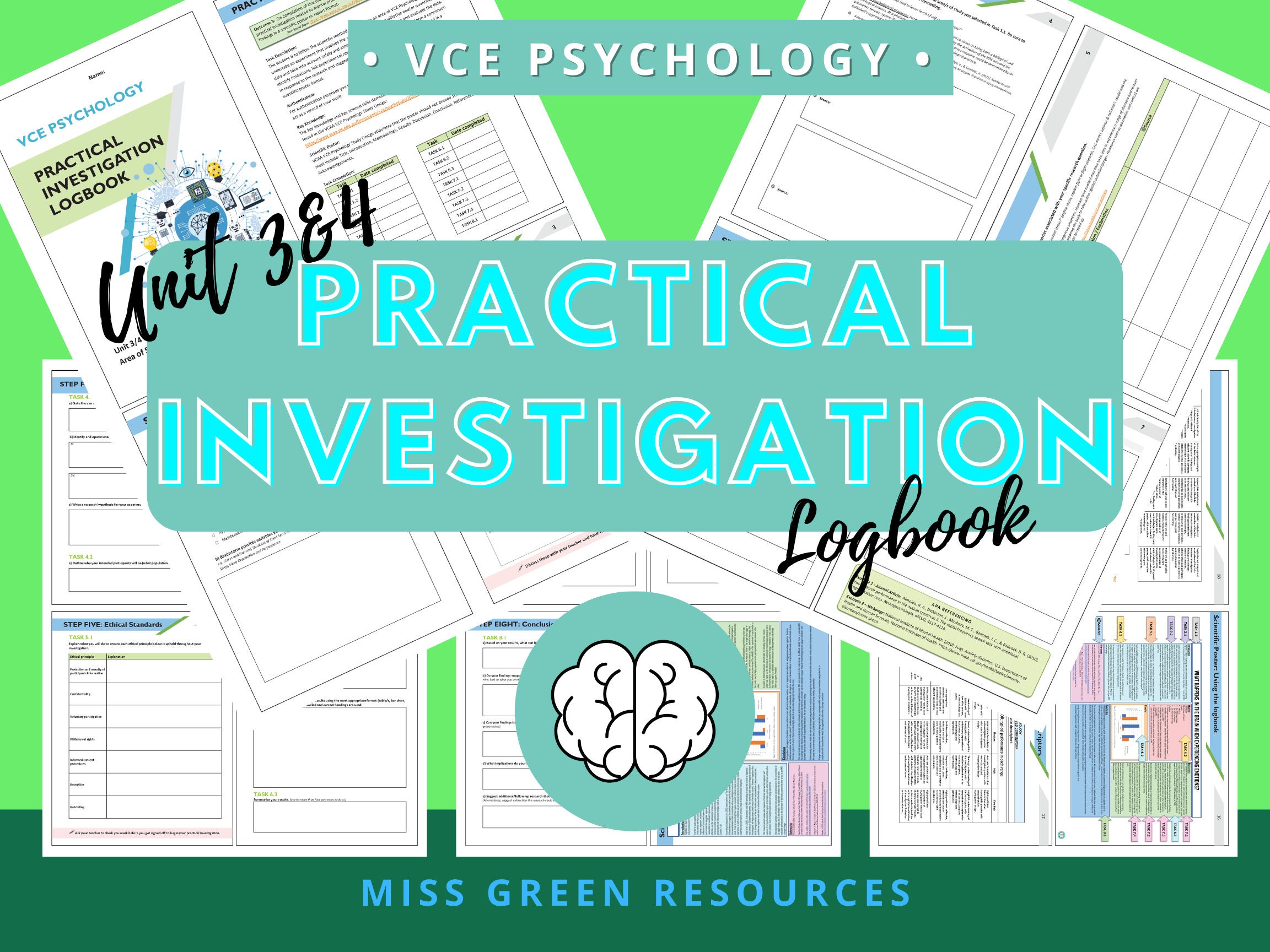 Unit 3&4 Psychology Practical Investigation Logbook Etsy Australia