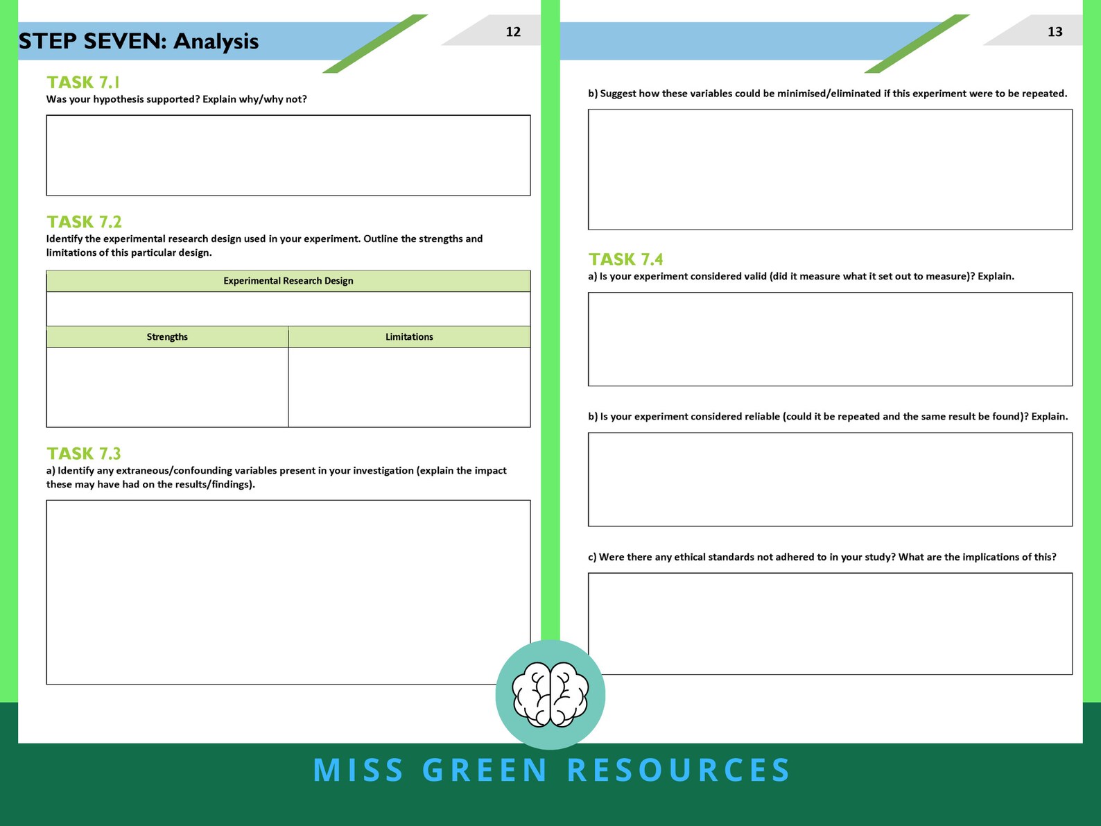 Unit 3&4 Psychology Practical Investigation Logbook Etsy Australia