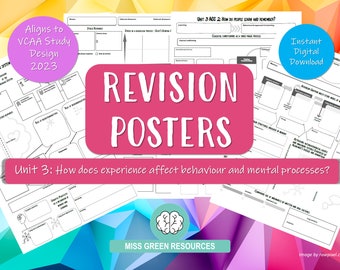 Unit 3 VCE Psychology Revision Posters (2023 - 2027 SD)