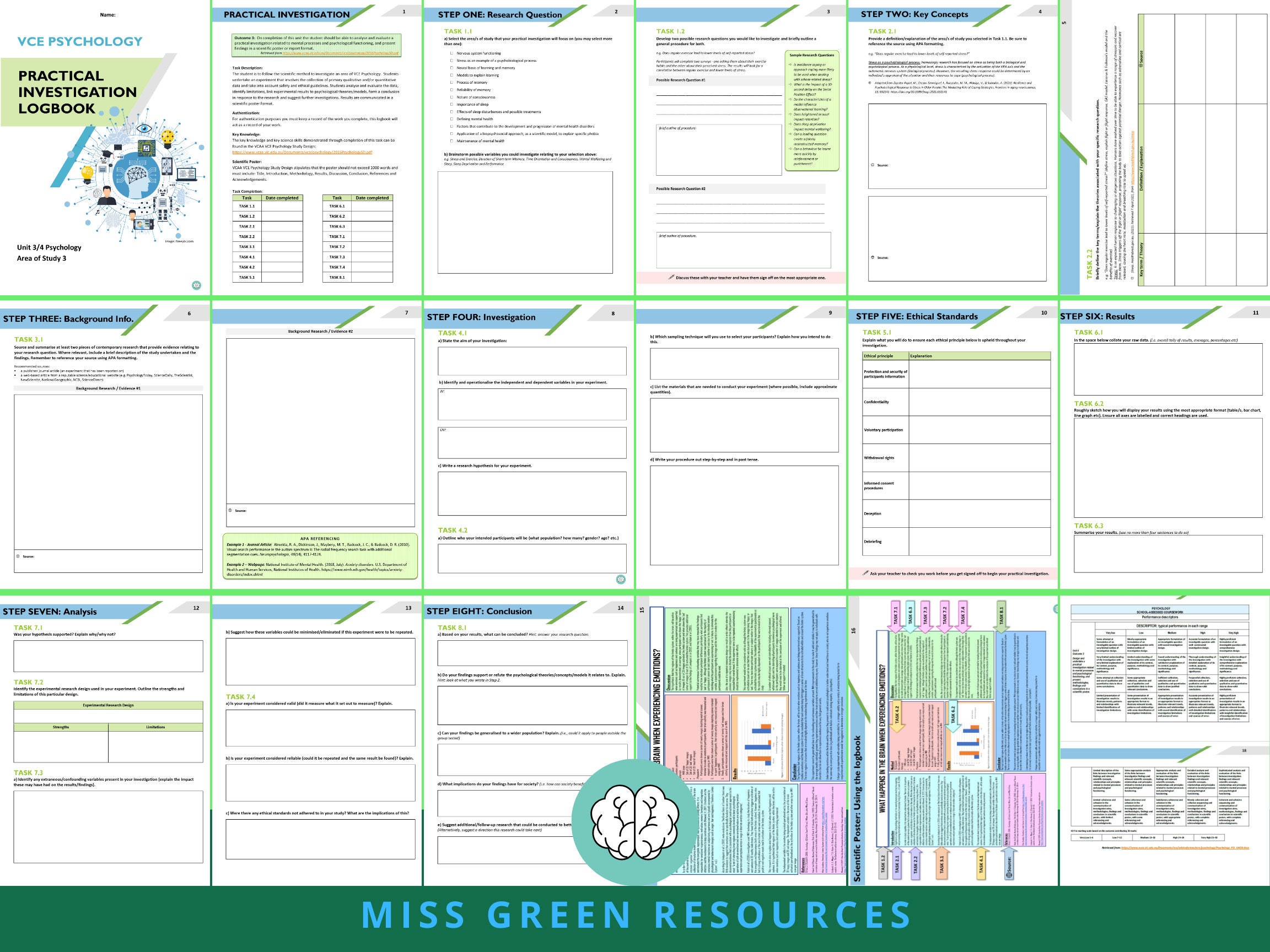 Unit 3&4 Psychology Practical Investigation Logbook Etsy Australia