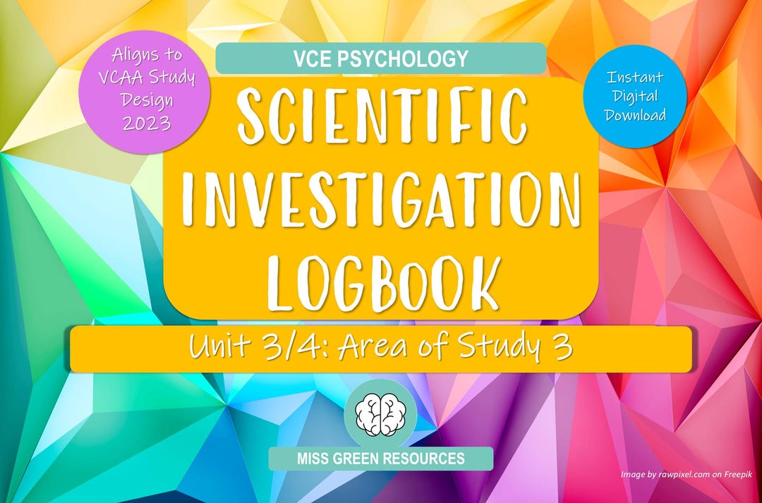 Unit 3/4 Scientific Investigation LOGBOOK (2023-2027 SD) - Etsy