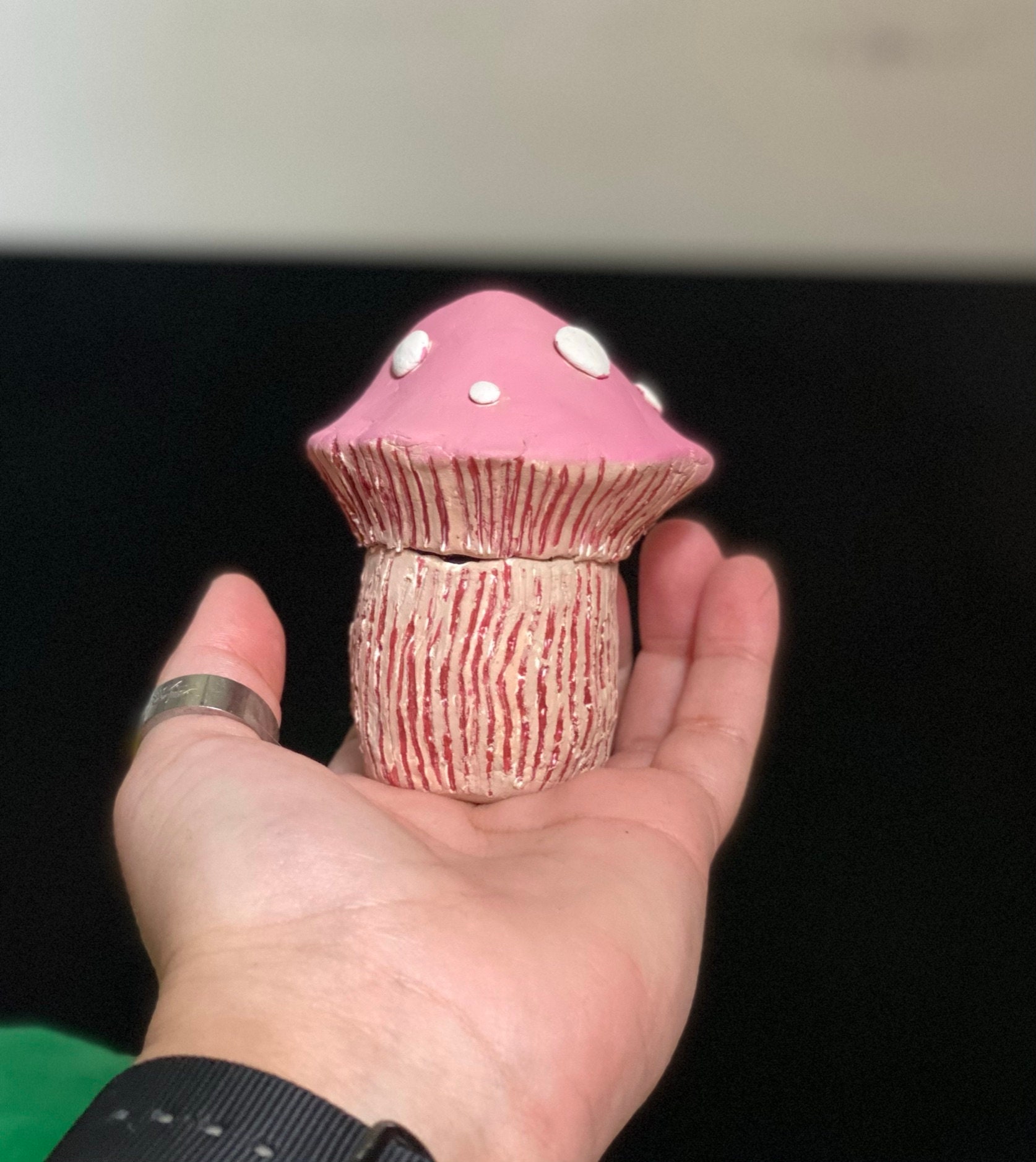 Clay Mushroom Jar Etsy