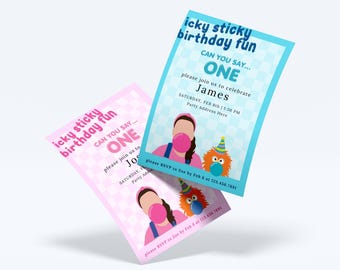 Can You Say ONE Birthday Invite Girl, Ms Rachel Birthday Invite Boy, First Birthday Invite- CANVA TEMPLATE Download