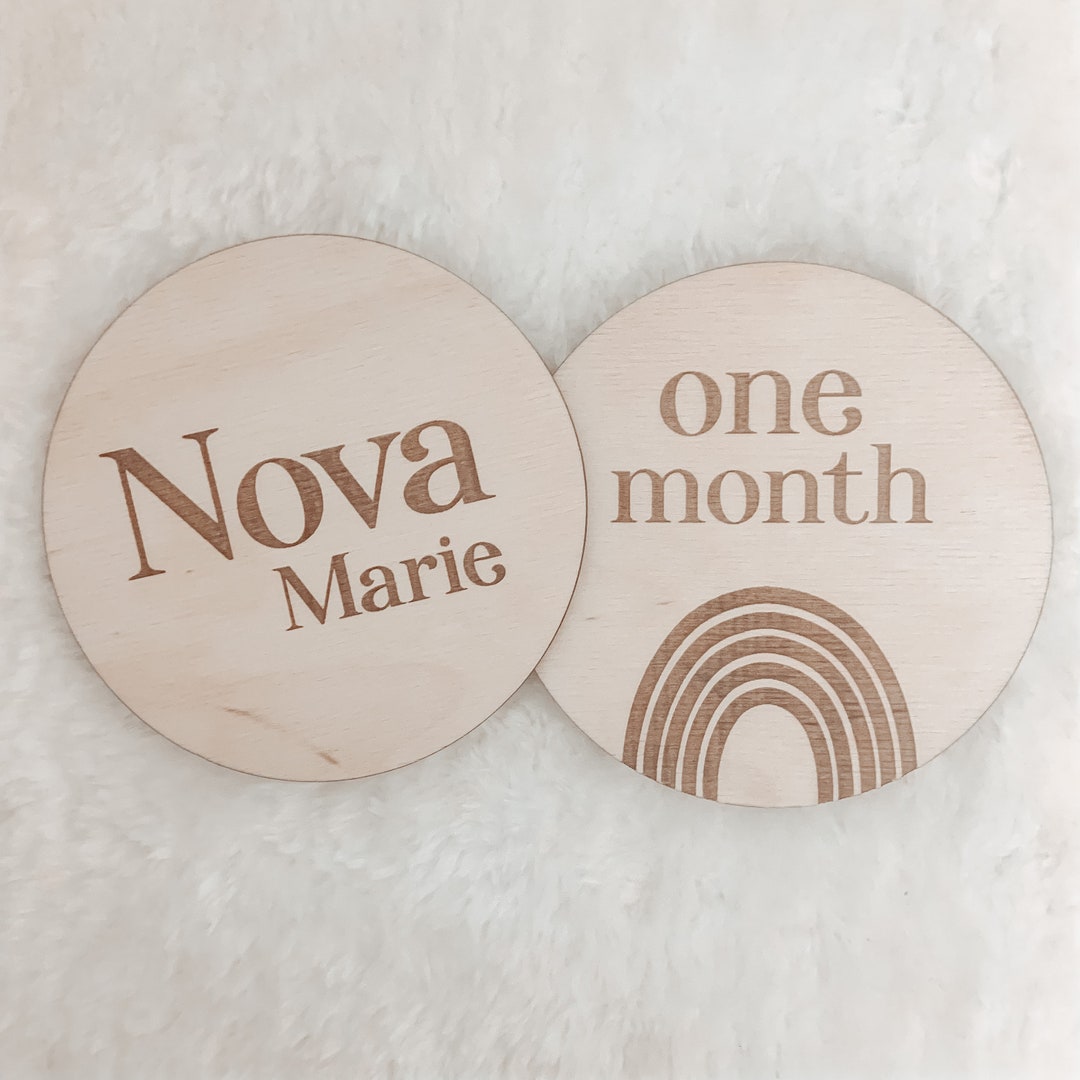 Wooden Monthly Baby Rainbow Milestone Discs | Milestone Disc | Baby by ...